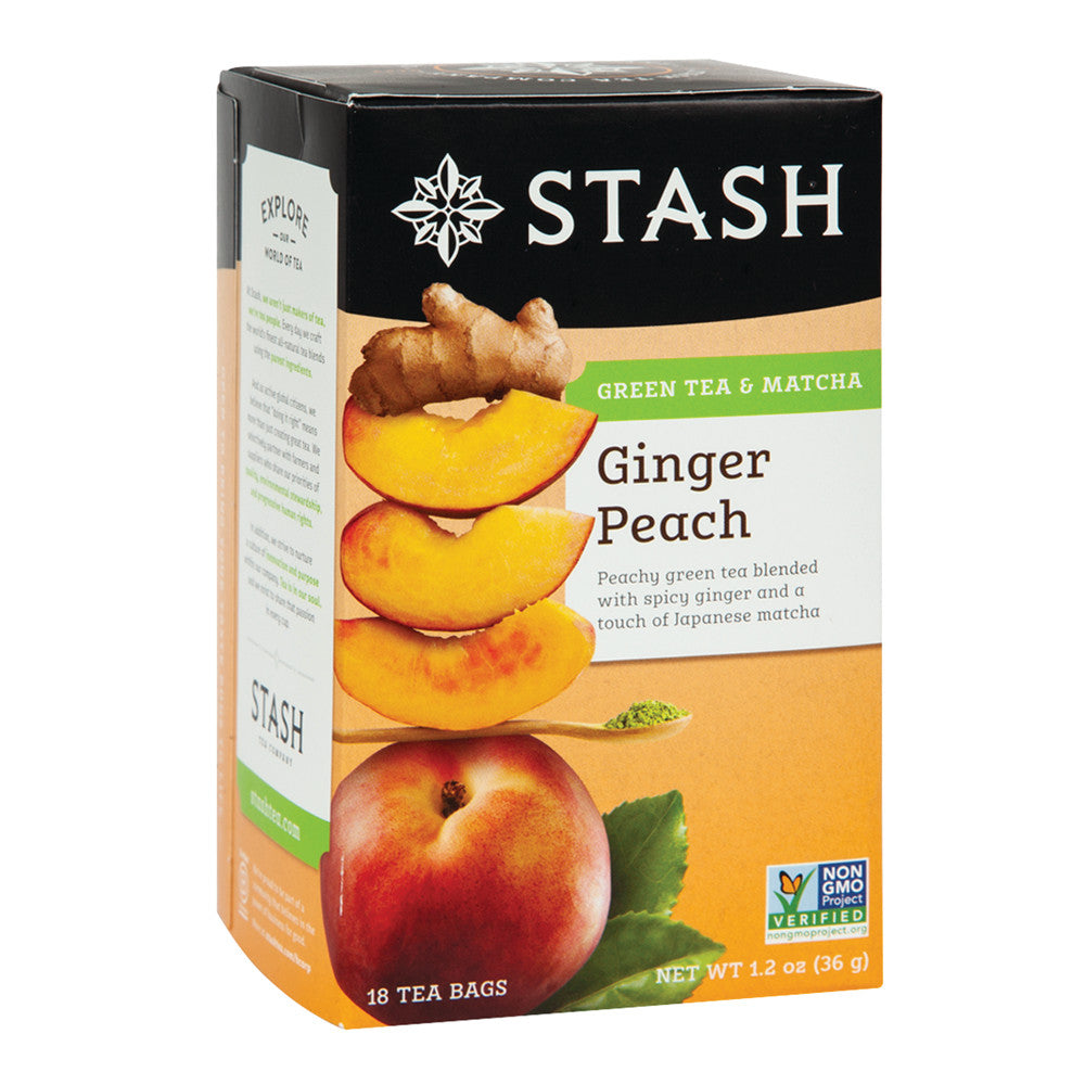 Wholesale Stash Ginger Peach Green Tea With Matcha 18 Ct Box-6ct Case Bulk