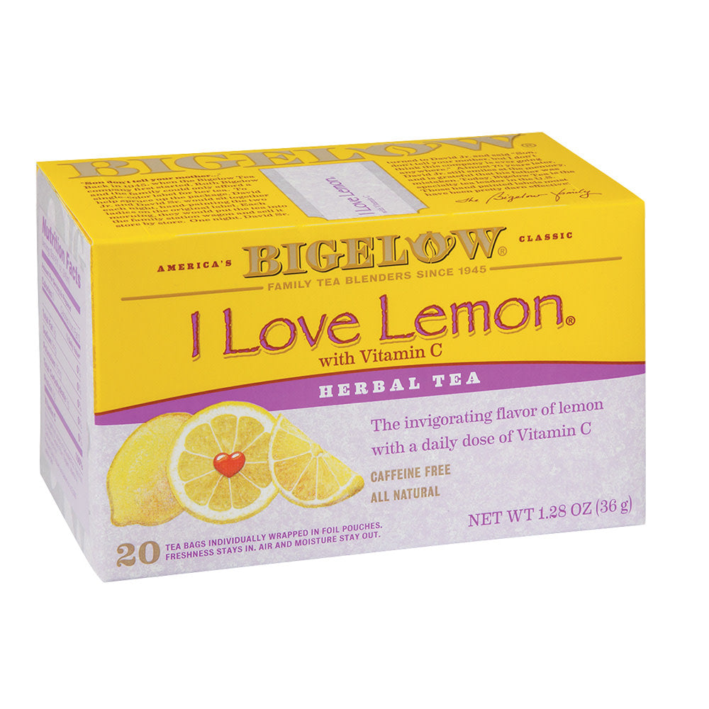 Bigelow I Love Lemon Herbal Tea 20 Ct Box