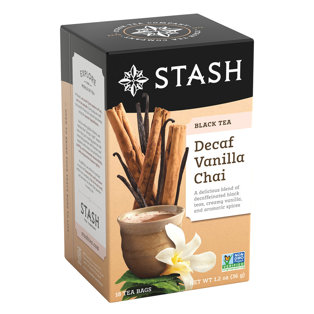 Wholesale Stash Vanilla Chai Decaf Tea 18 Ct Box-6ct Case Bulk