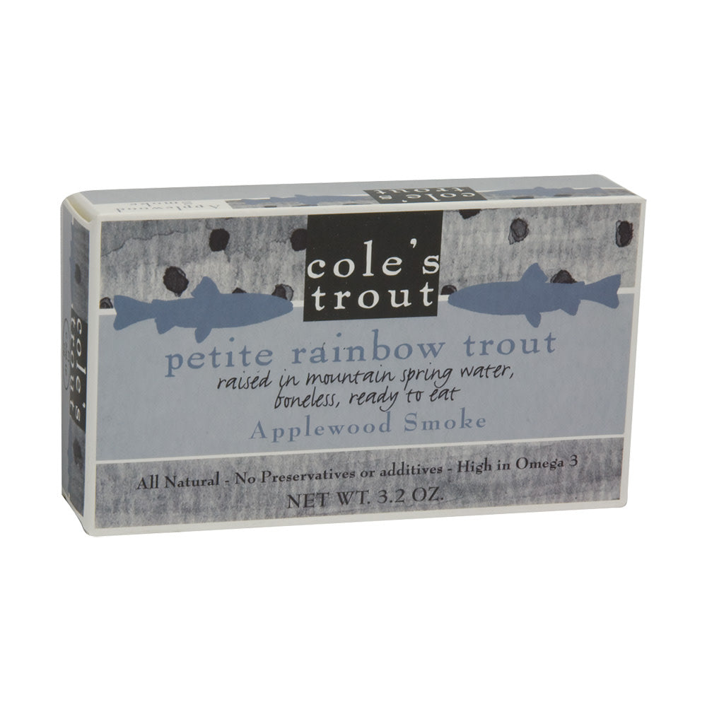 Wholesale Cole'S Applewood Smoked Petite Rainbow Trout In Olive Oil 3.2 Oz Box- Bulk