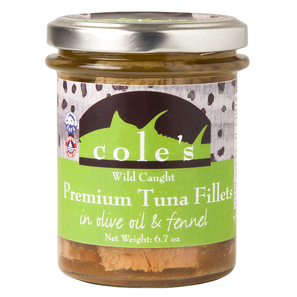 Cole'S Wild Tuna Fillets In Olive Oil & Fennel 6.7 Oz Jar