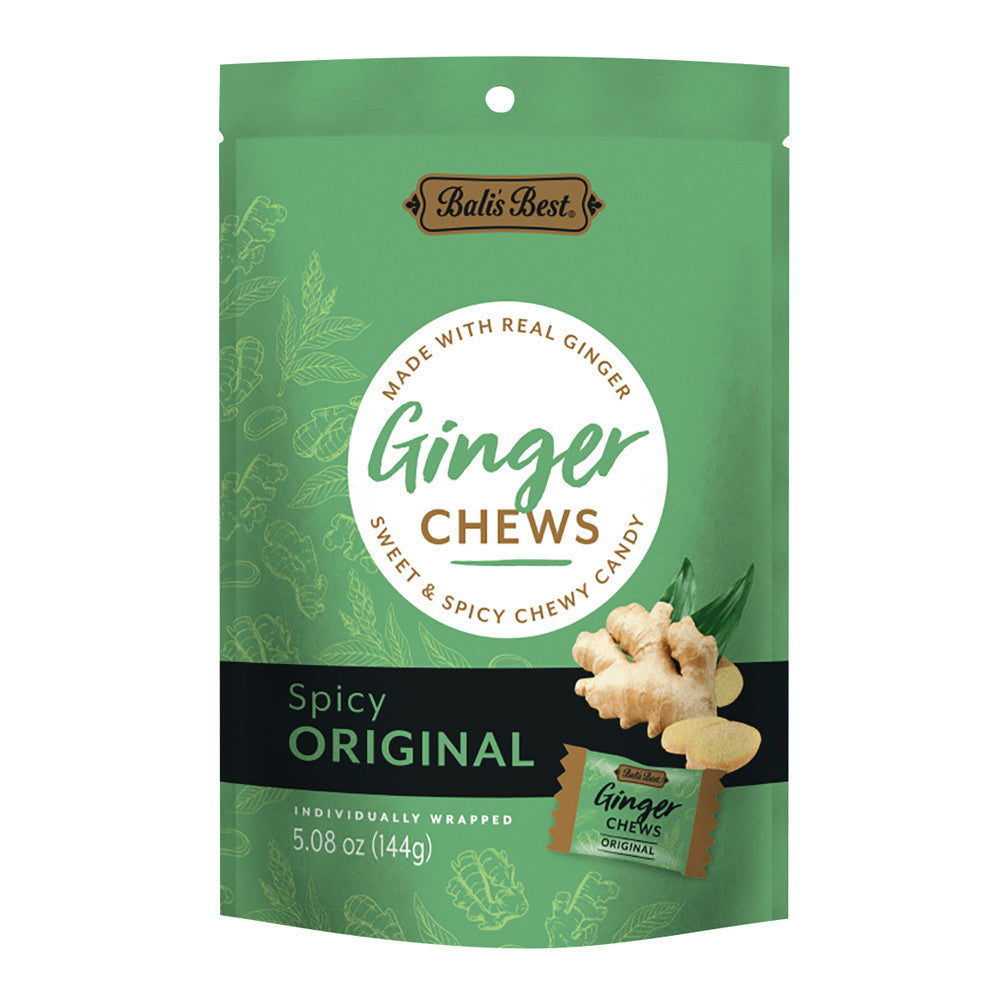 Wholesale Bali'S Best Spicy Original Ginger Chews 5.08 Oz Pouch- Bulk