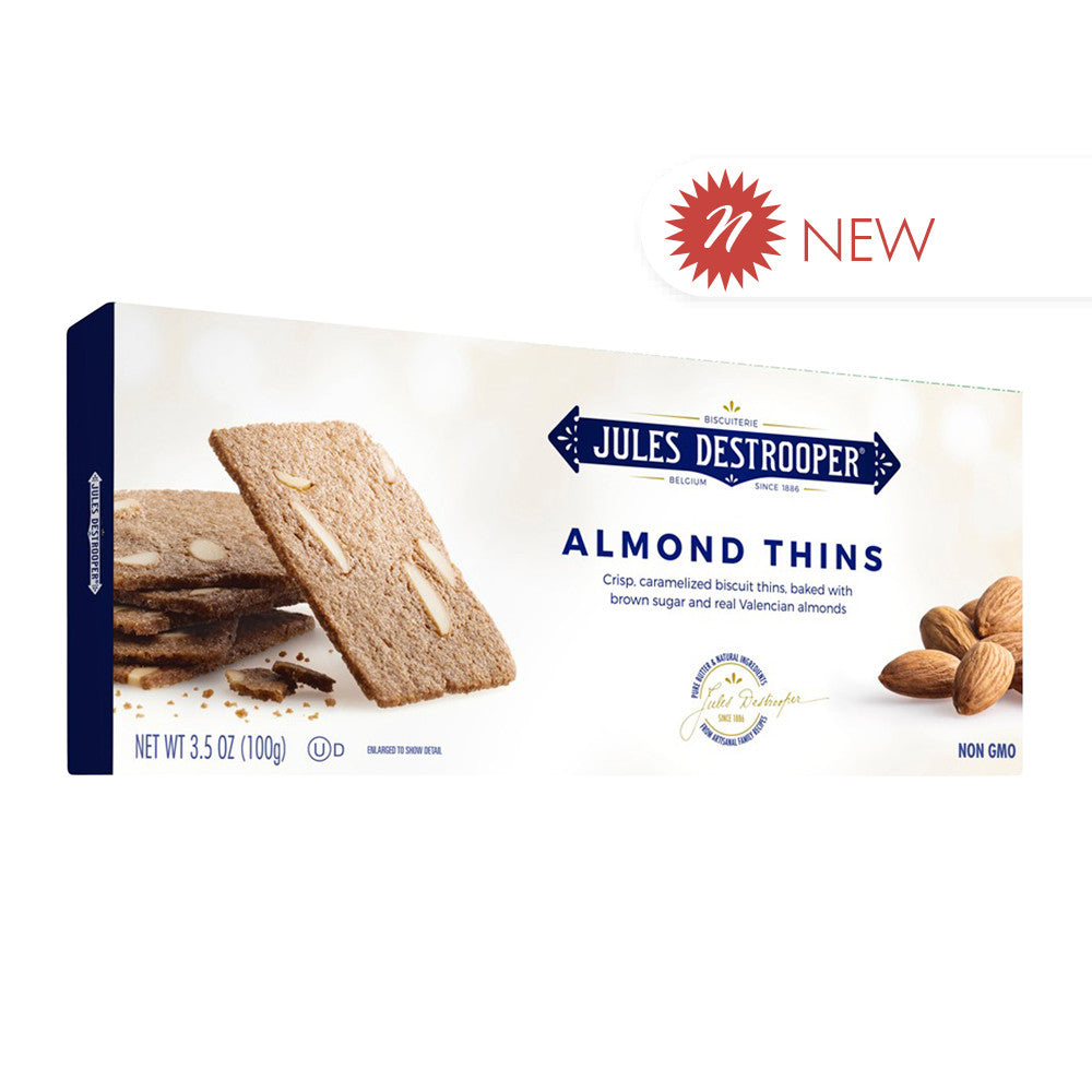 Wholesale Jules Destrooper - Almond Thins Box 3.5 Oz- Bulk
