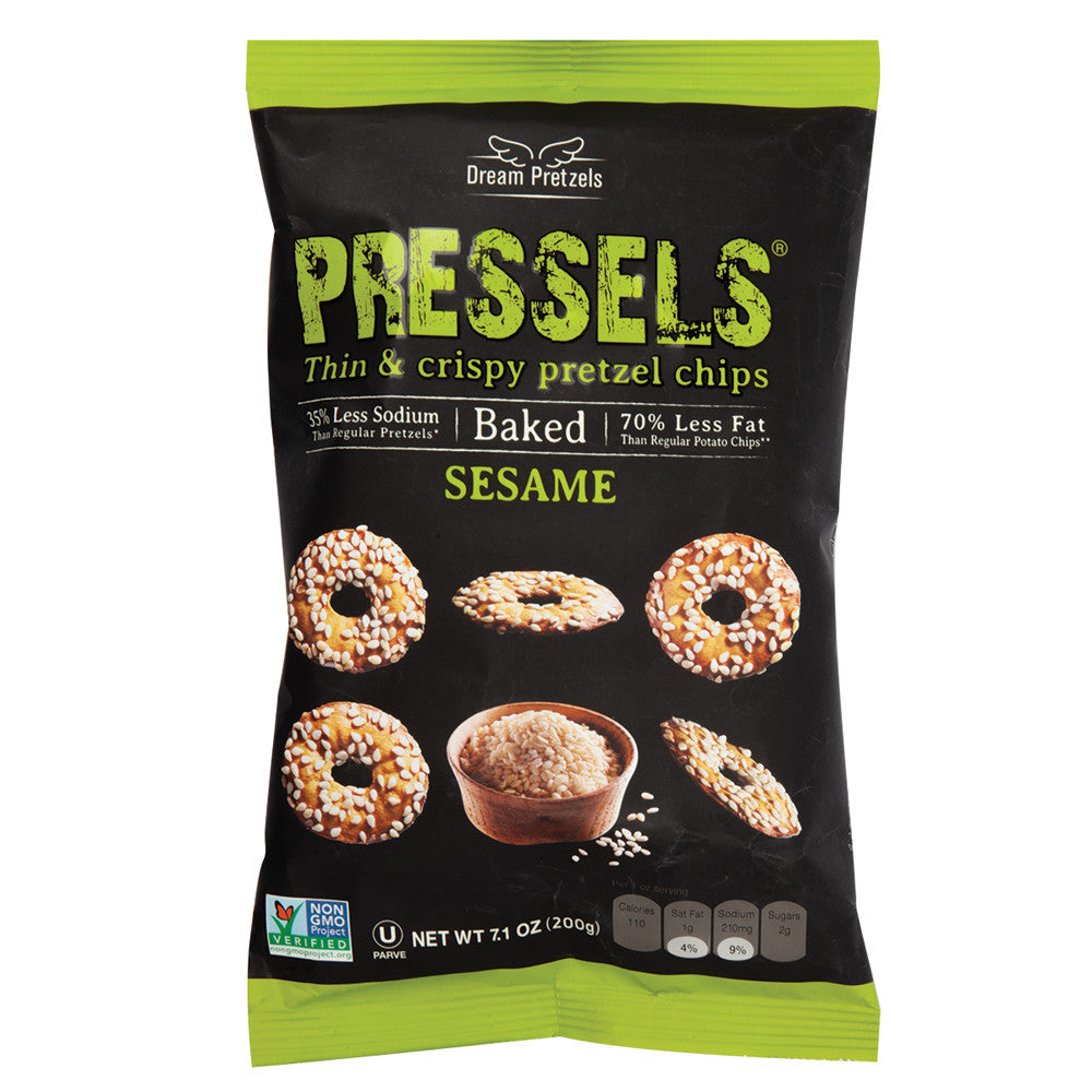 Wholesale Pressels Pretzel Chips Sesame 7.1 Oz Bag- Bulk