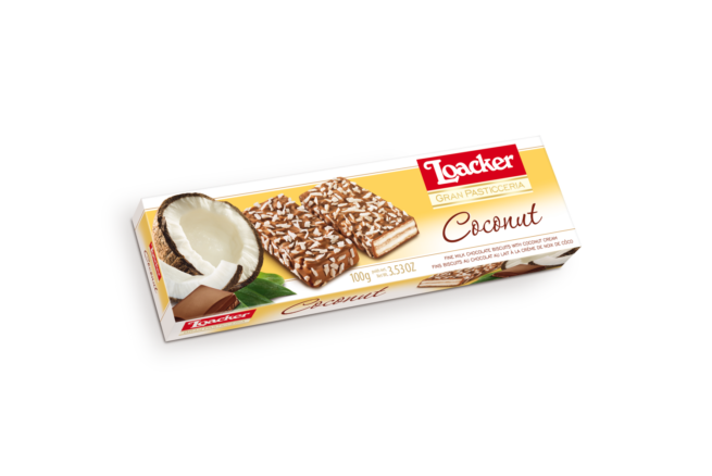 Wholesale Loacker Gran Pasticceria Coconut Cookies 3.53 OZ-12ct Case Bulk