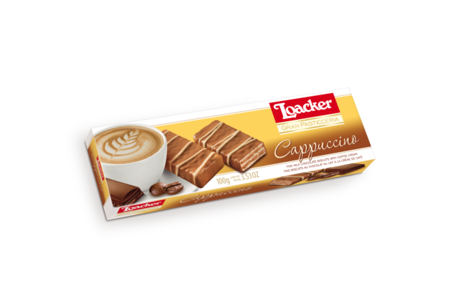 Wholesale Loacker Gran Pasticceria Cappuccino Cookies 3.5 OZ-12ct Case Bulk