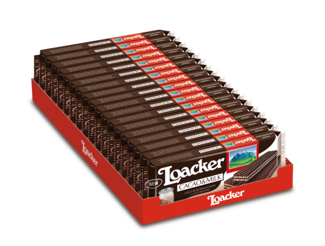 Wholesale Loacker Cacao Cream Wafers 6.2 OZ-18ct Case Bulk