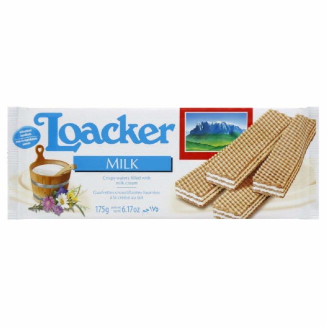 Wholesale Loacker Milk Wafers 6.2 OZ-18ct Case Bulk