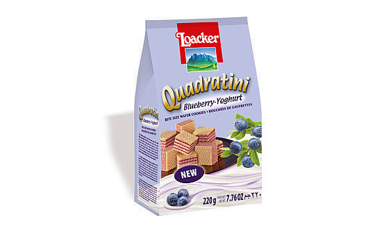 Wholesale Loacker Blueberry Yogurt Wafers 7.76 OZ-6ct Case Bulk