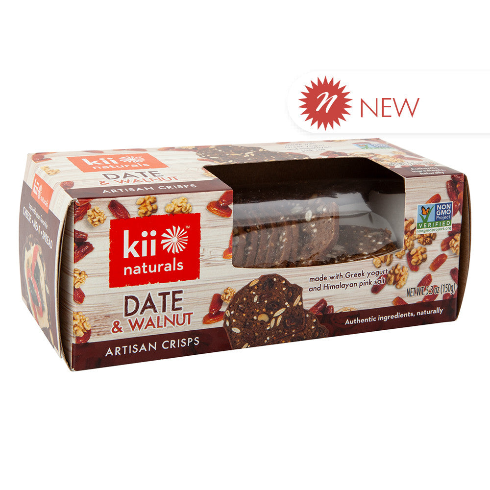 Wholesale Kii Naturals Crisps Date Walnut 5.3 Oz Box- Bulk