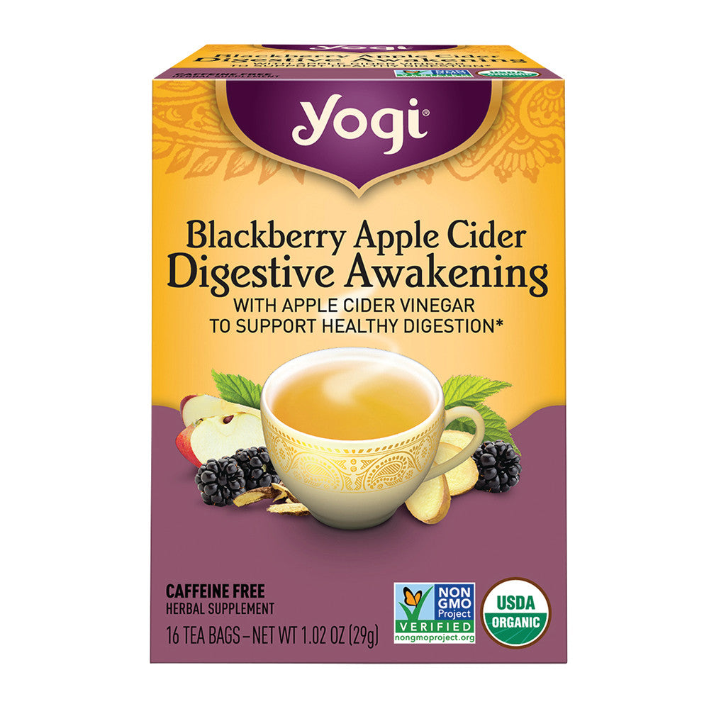 Wholesale Yogi Tea Blackberry Apple Cider Digestive Tea 16 Ct Box-6ct Case Bulk