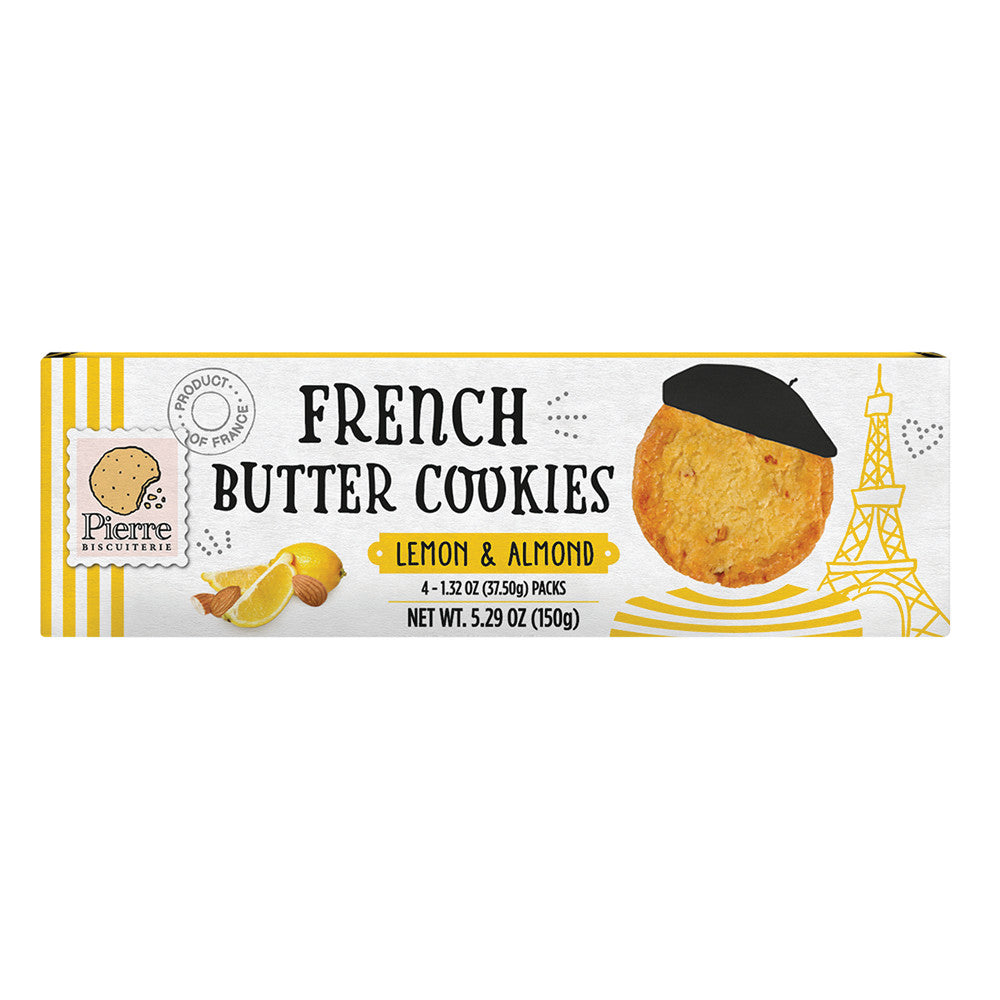 Wholesale Pierre French Butter Cookies With Lemon & Almond 5.29 Oz Box-10ct Case Bulk