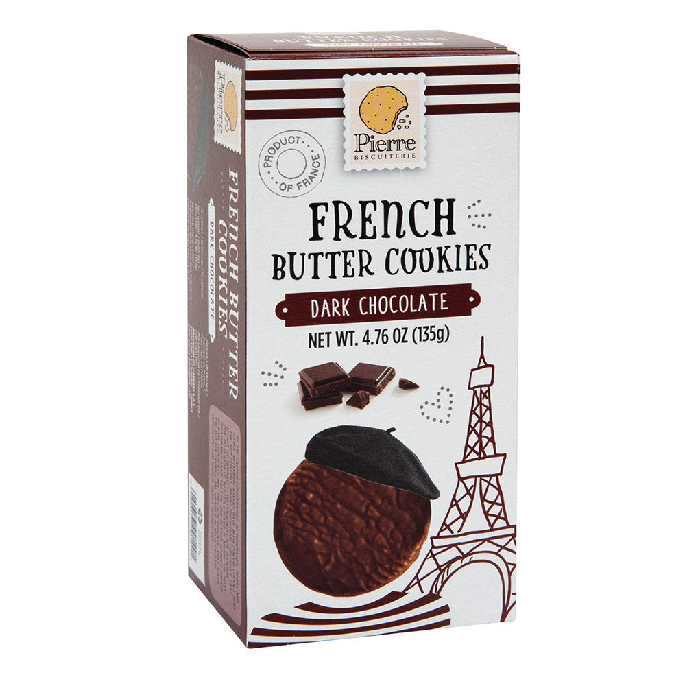 Wholesale Pierre French Butter Cookies Coated In Dark Chocolate 4.76 Oz Box-12ct Case Bulk