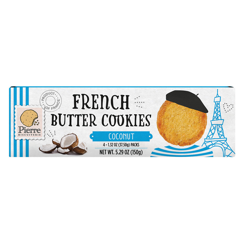 Wholesale Pierre French Butter Cookies With Coconut 5.29 Oz Box-10ct Case Bulk