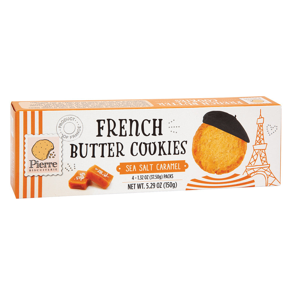 Wholesale Pierre French Butter Cookies With Sea Salt Caramel 5.29 Oz Box-10ct Case Bulk