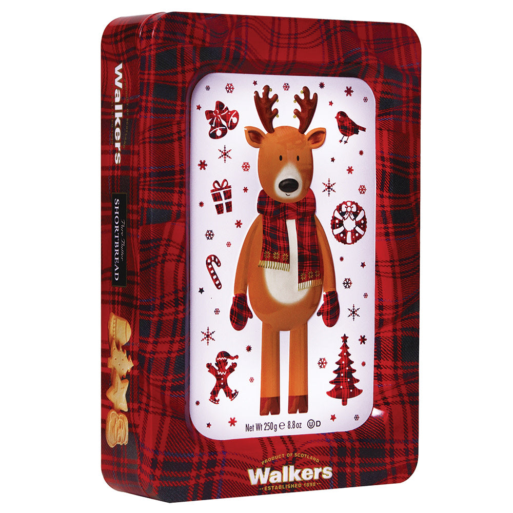 Wholesale Walkers Shortbread Cookie 8.8 Oz Reindeer Tin-6ct Case Bulk