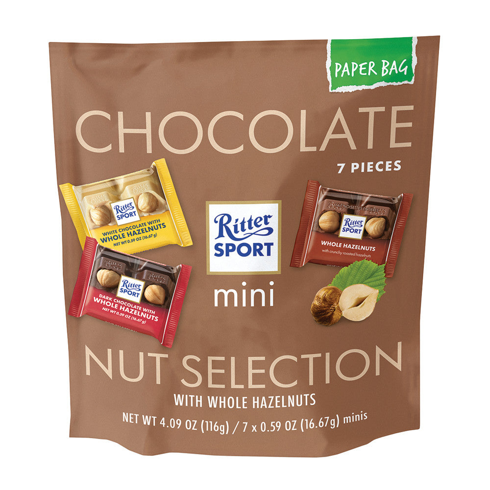 Wholesale Ritter Sport Mini 7 Piece Nut Selection 4.12 Oz Pouch- Bulk