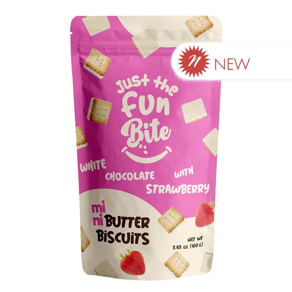 Wholesale Just The Fun Bite - Mini Bisc - Strw/Wht - 3.53Oz- Bulk