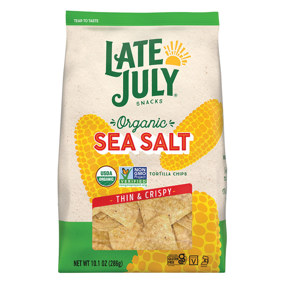 Wholesale Late July Restaurant Style Sea Salt Tortilla Chips 10.1 Oz Pouch-9ct Case Bulk