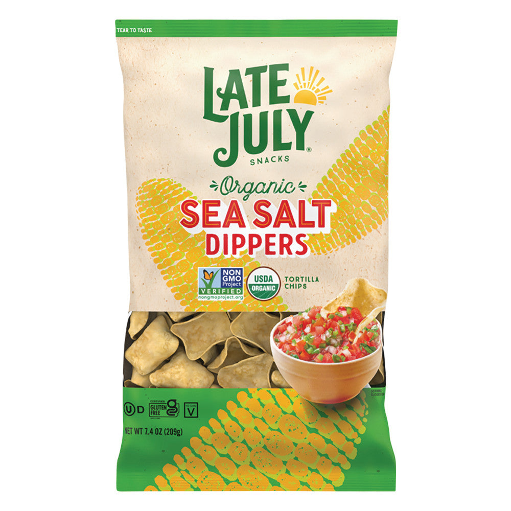 Wholesale Late July Sea Salt Dippers Tortillas 7.4 Oz Bag-9ct Case Bulk