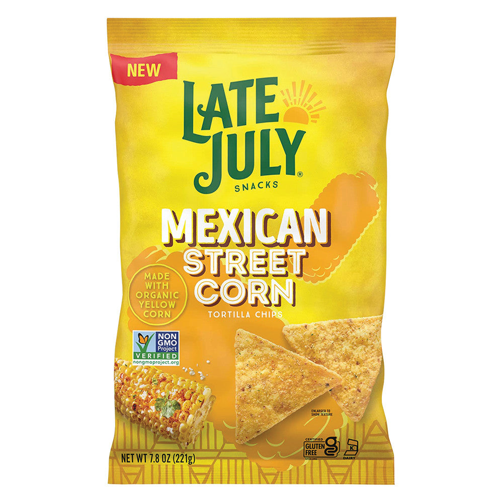 Wholesale Late July Mexican Street Corn Tortilla Chips 7.8 Oz Bag-12ct Case Bulk