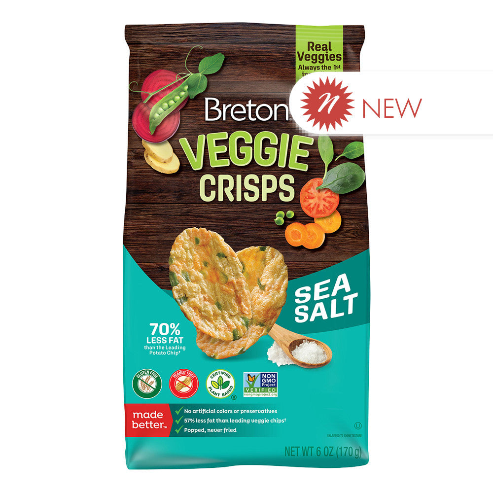 Wholesale Breton Sea Salt Veggie Crisps Bag- Bulk