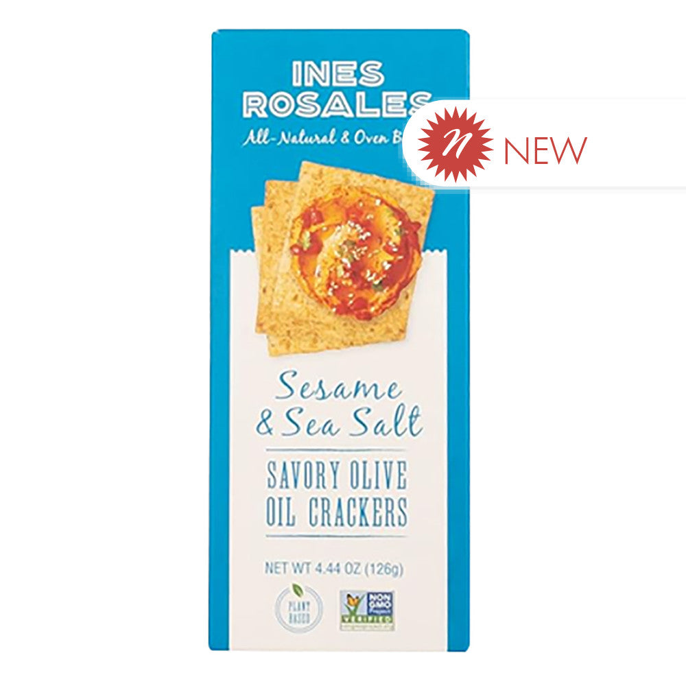 Wholesale Ines Rosales Sesame And Sea Salt Savory Olive Oil Crackers 4.44 Oz Box-12ct Case Bulk