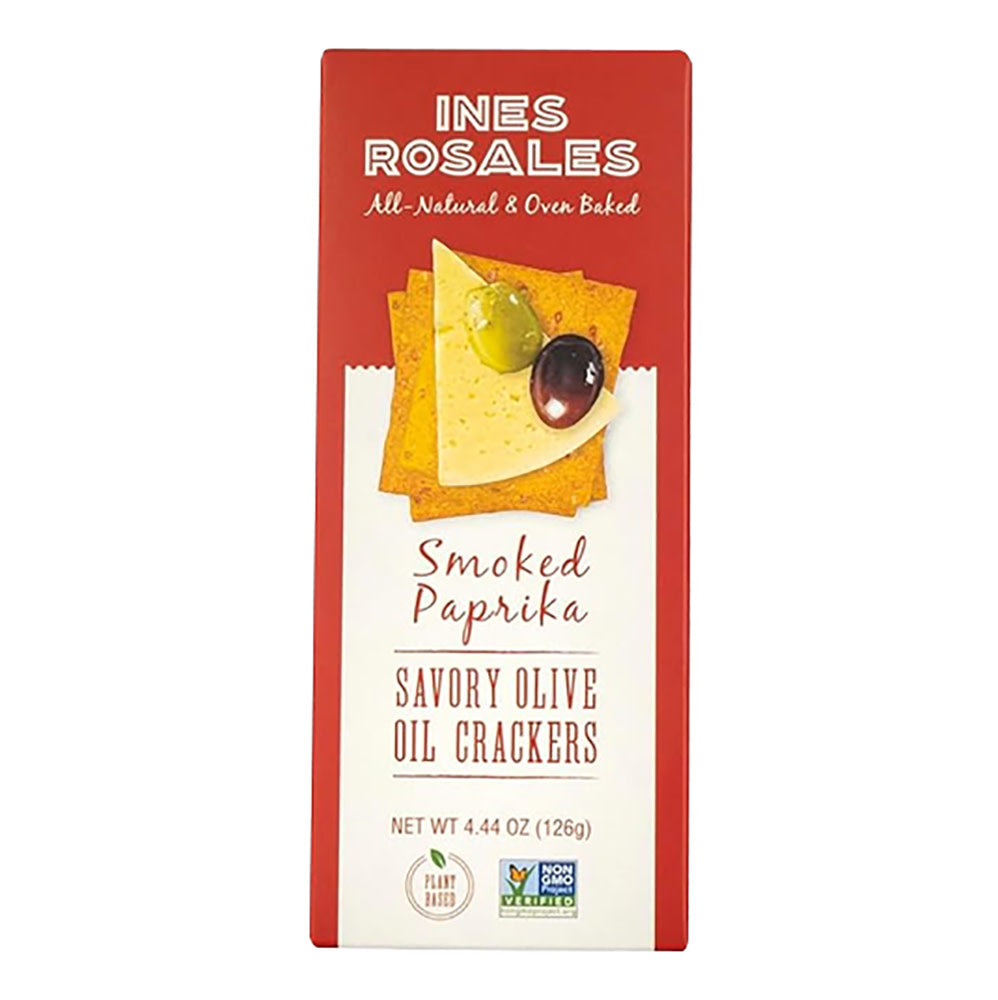 Wholesale Ines Rosales Smoked Paprika Savory Olive Oil Crackers 4.44 Oz Box-12ct Case Bulk