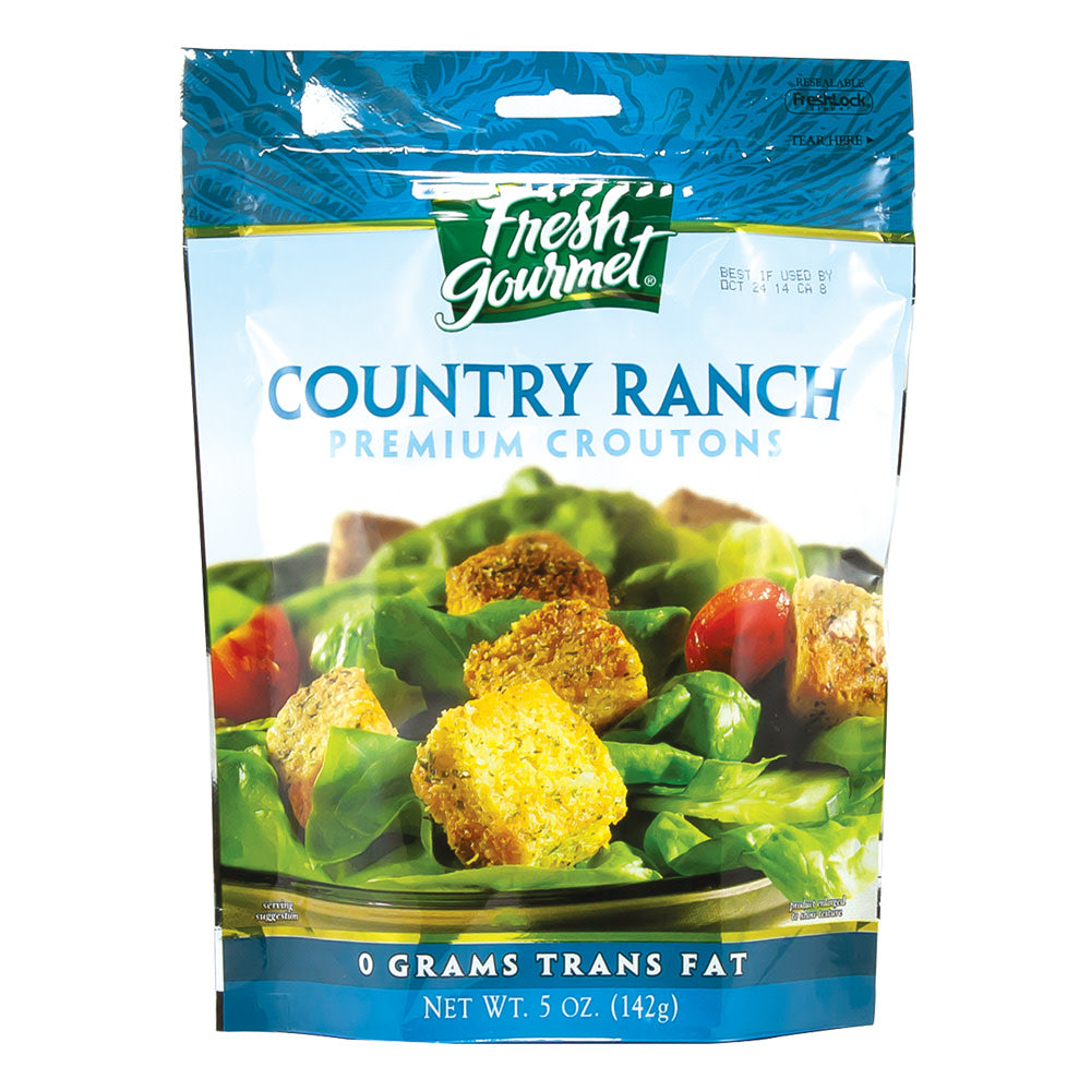 Wholesale Fresh Gourmet Country Ranch Croutons 5 Oz Pouch-12ct Case Bulk