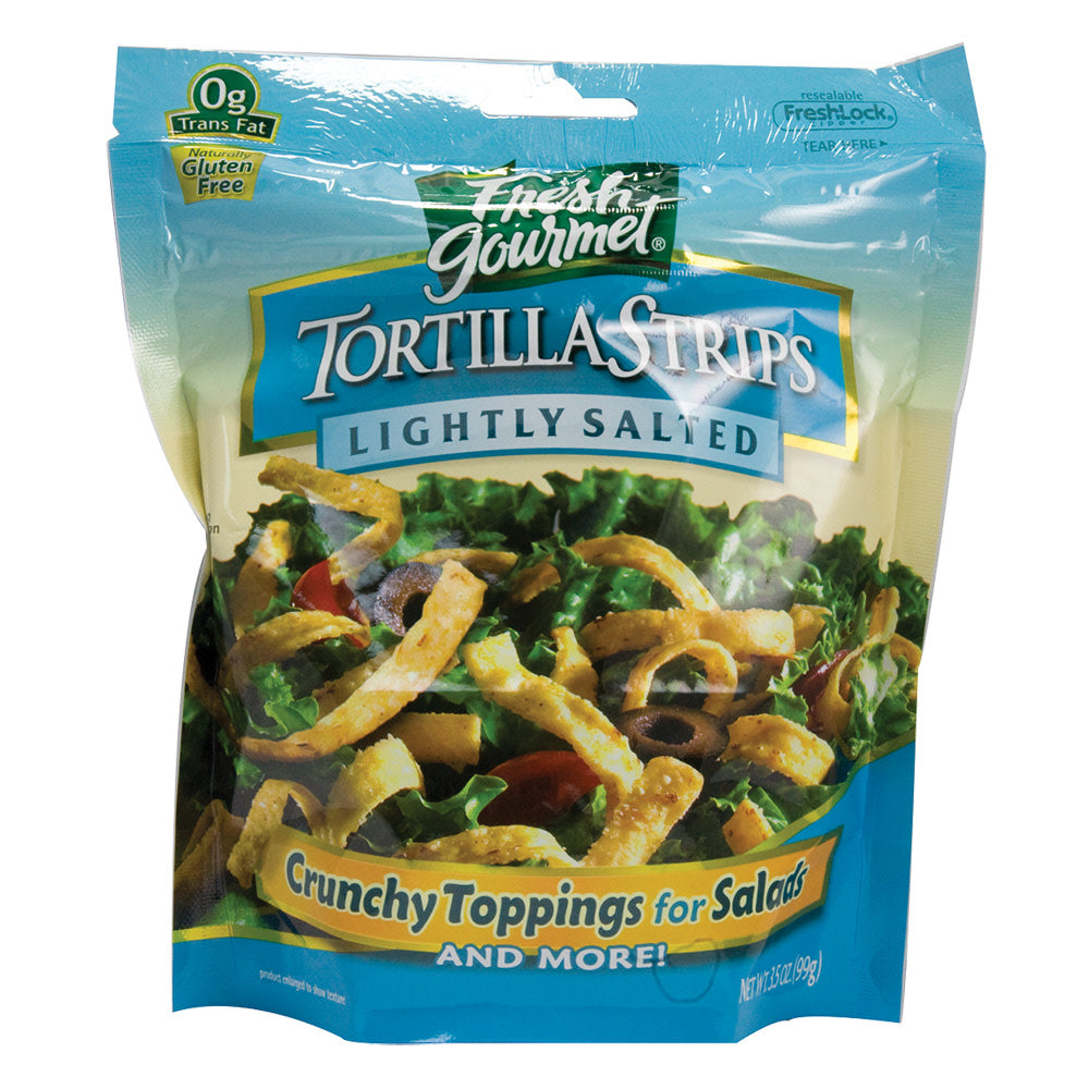 Wholesale Fresh Gourmet Lightly Salted Tortilla Strips 3.5 Oz Pouch-9ct Case Bulk