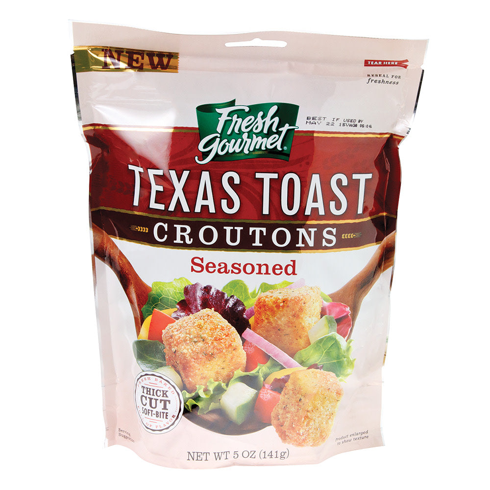 Wholesale Fresh Gourmet Seasoned Texas Toast Croutons 5 Oz Pouch-12ct Case Bulk