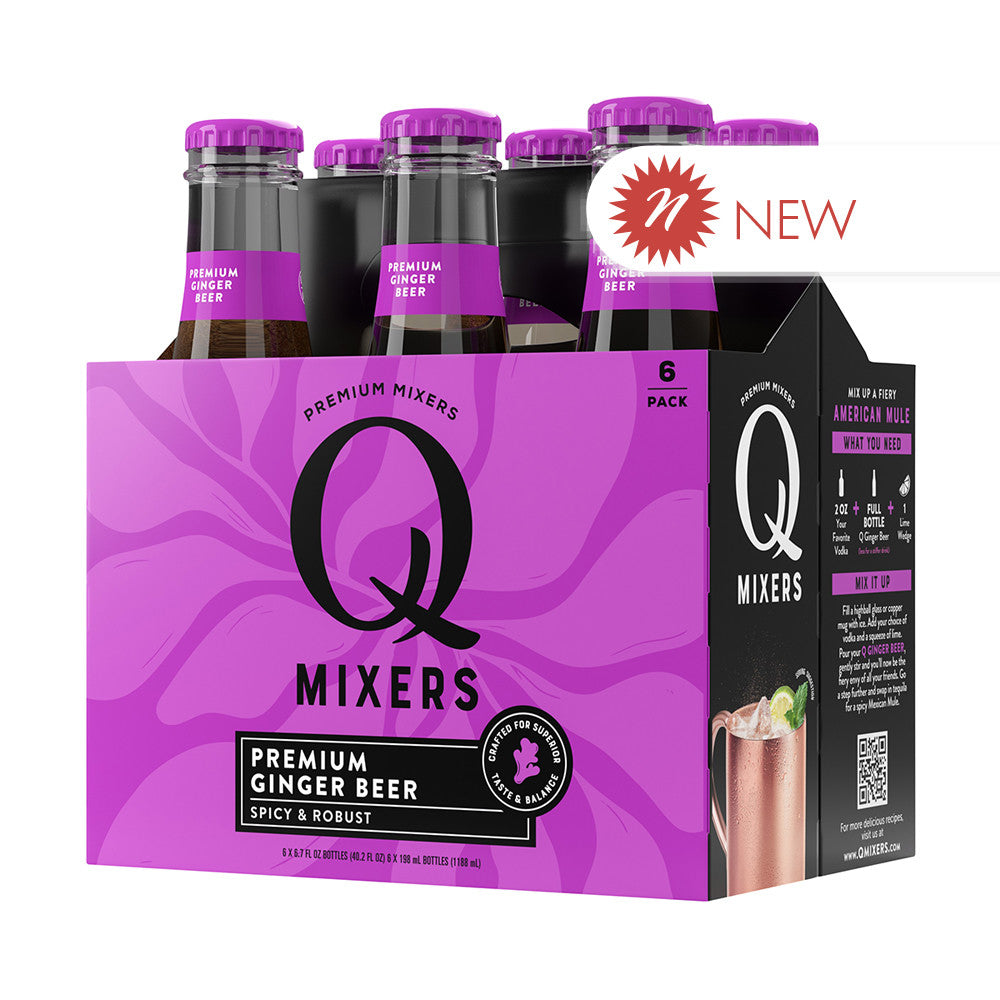 Wholesale Q Mixers - Premium Gingbeer Bottl(4Pk - 6Ct) - 6.7Oz-24ct Case Bulk