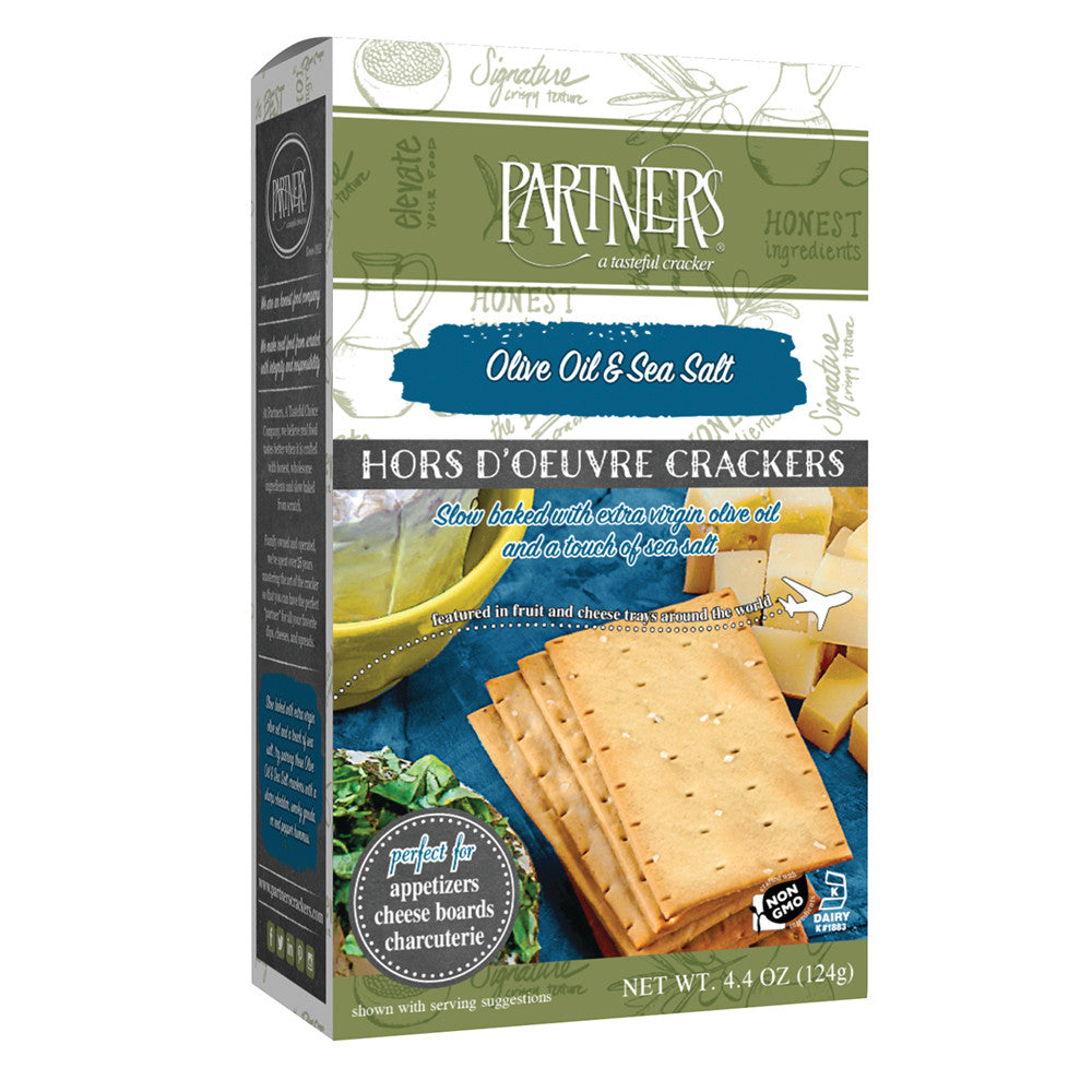 Wholesale Partners Olive Oil & Sea Salt Hors Doeuvre Crackers 4.4 Oz Box-6ct Case Bulk