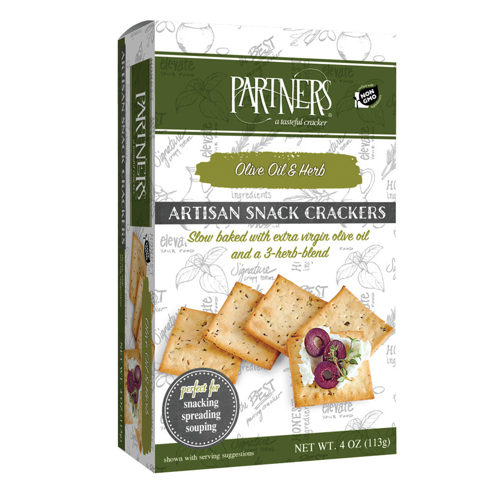 Wholesale Partners Classic All Natural Olive Oil & Herb Crackers 4 Oz Box- Bulk