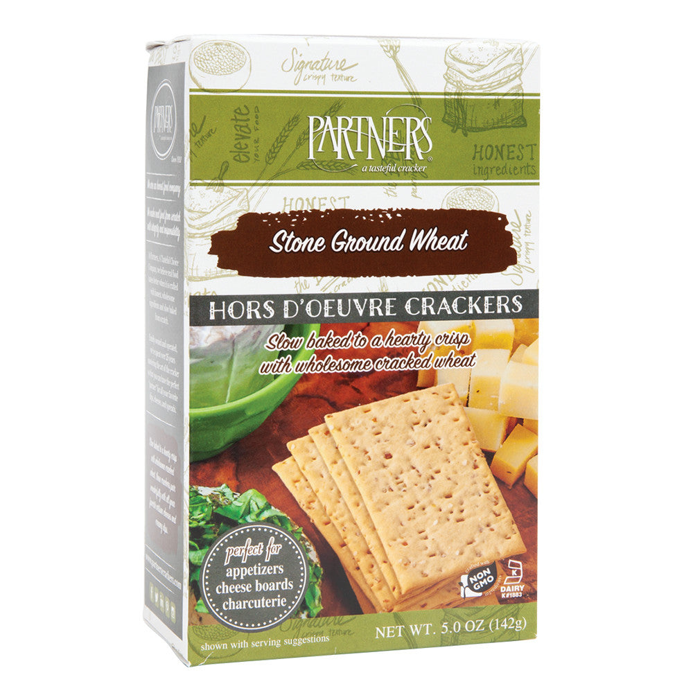 Wholesale Partners Stone Ground Wheat Hors Doeuvre Crackers 5 Oz Box-6ct Case Bulk