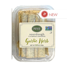 Wholesale Partners Garlic Herb Sourdough Flatbread Crackers 6.5 Oz Tub- Bulk