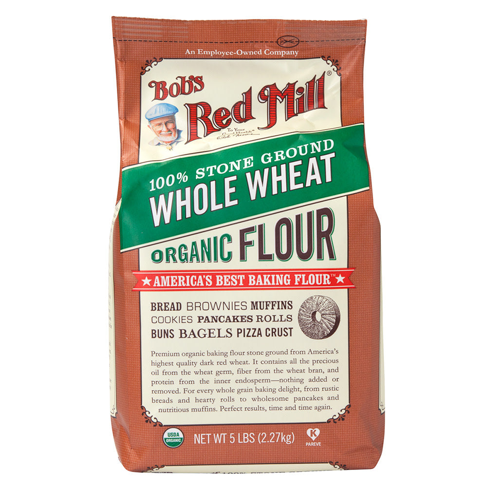 Bob'S Red Mill Organic Whole Wheat Flour 5 Lb Bag