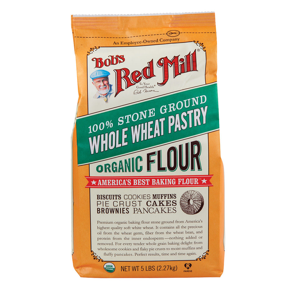 Bob'S Red Mill Organic Whole Wheat Pastry Flour 5 Lb Bag