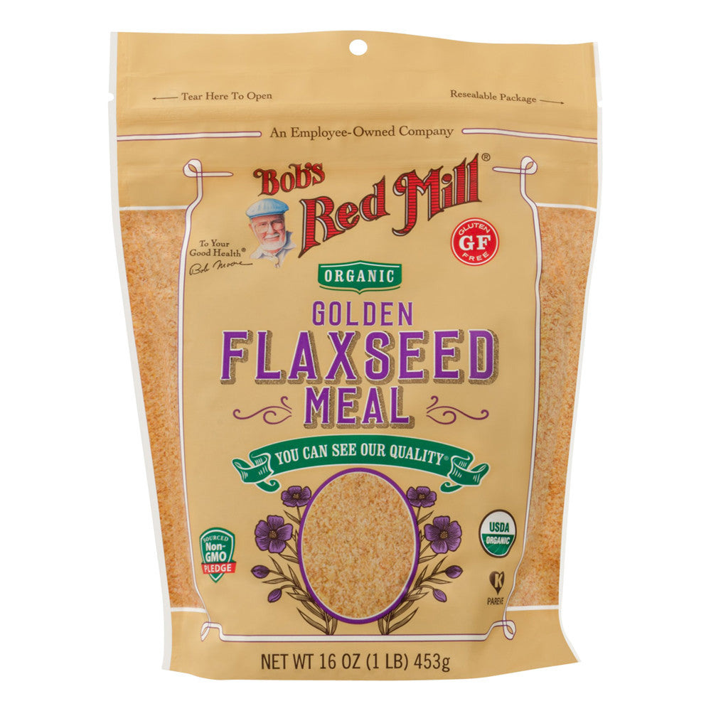 Wholesale Bob'S Red Mill Organic Golden Flaxseed Meal 16 Oz Pouch- Bulk