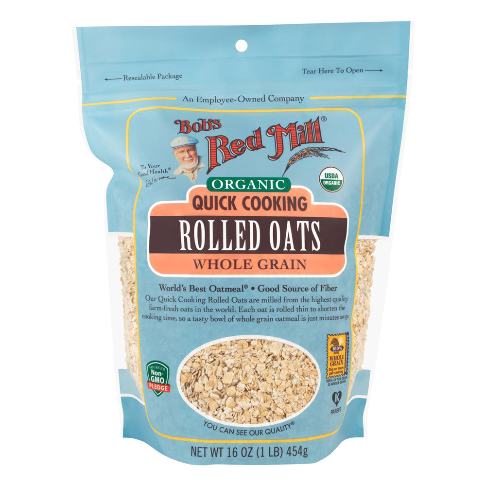 Bob'S Red Mill Organic Quick Cooking Rolled Oats 16 Oz Pouch