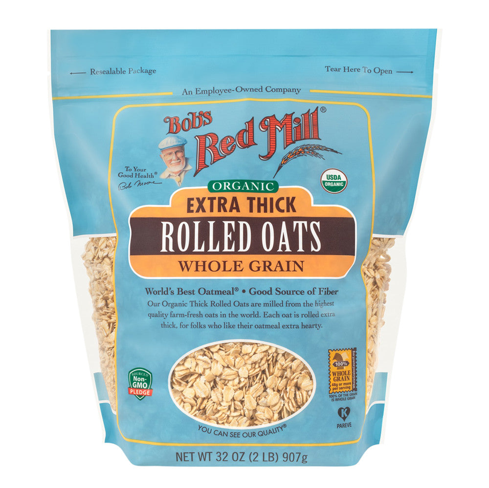 Bob'S Red Mill Organic Extra Thick Rolled Oats 32 Oz Bag