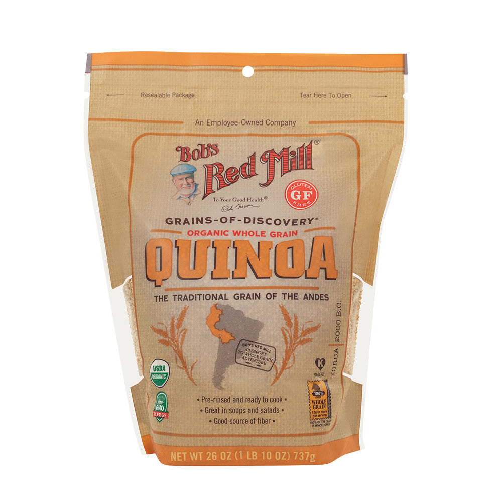 Wholesale Bob'S Red Mill Gluten Free Organic Whole Grain Quinoa 26 Oz Pouch-4ct Case Bulk