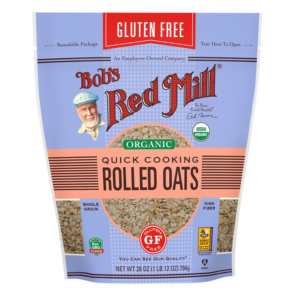 Bob'S Red Mill Gluten Free Organic Quick Cook Rolled Oats 28 Oz Bag