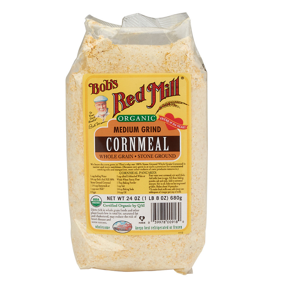 Wholesale Bob'S Red Mill Organic Medium Grind Cornmeal 24 Oz Pouch-4ct Case Bulk