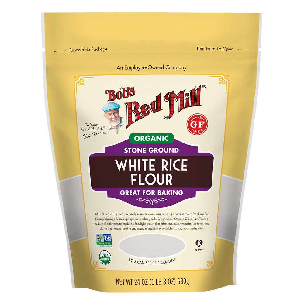 Wholesale Bob'S Red Mill Organic White Rice Flour 24 Oz Pouch- Bulk