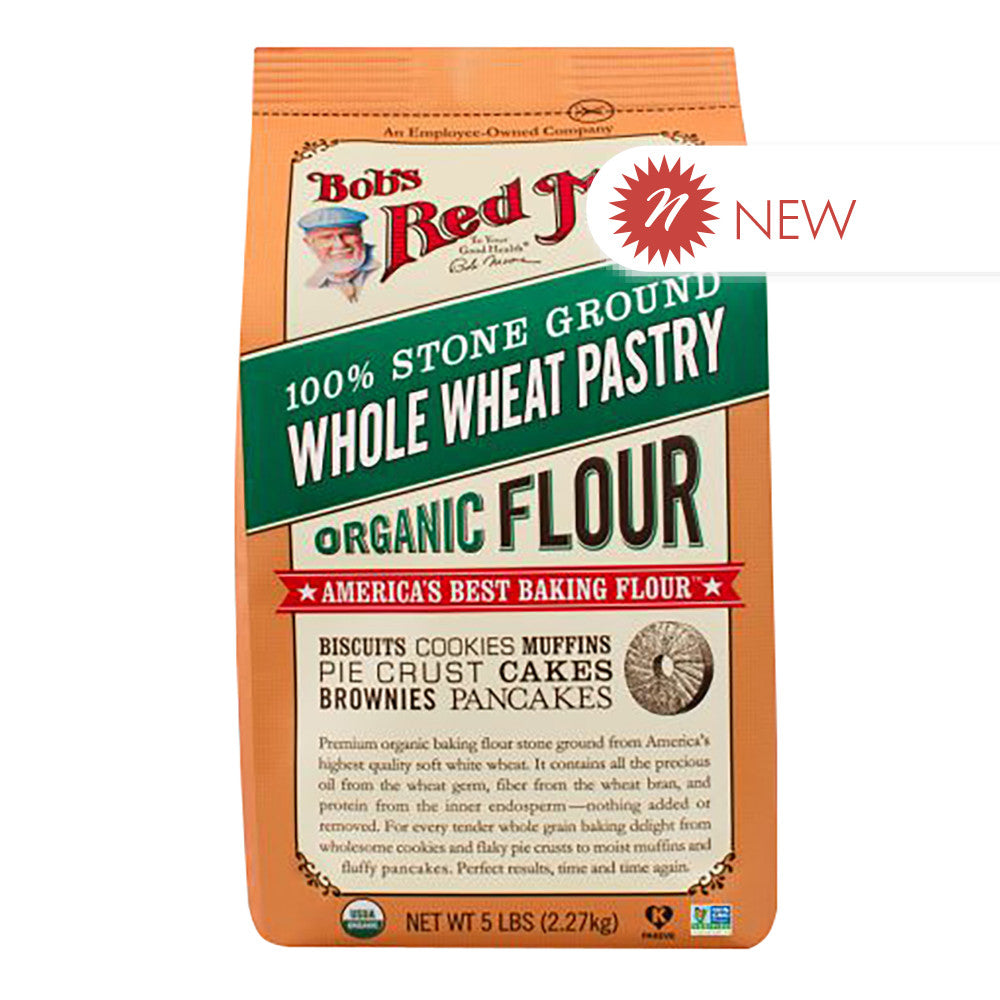 Wholesale Bob'S Red Mill Organic Whole Wheat Flour 5 Lb Pouch- Bulk
