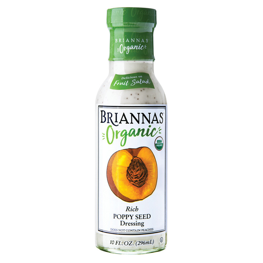 Briannas Organic Poppy Seed Dressing 10 Oz Bottle