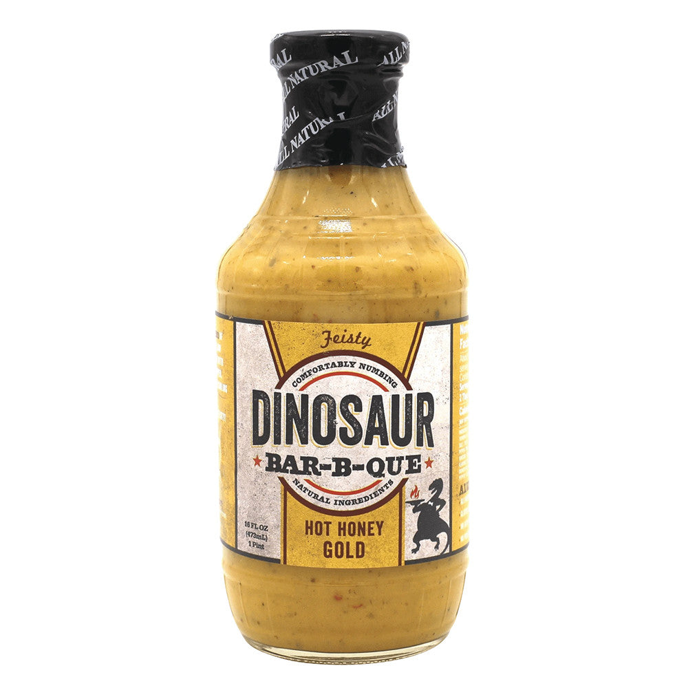 Dinosaur Bar-B-Que Hot Honey Gold Sauce 19 Oz Bottle