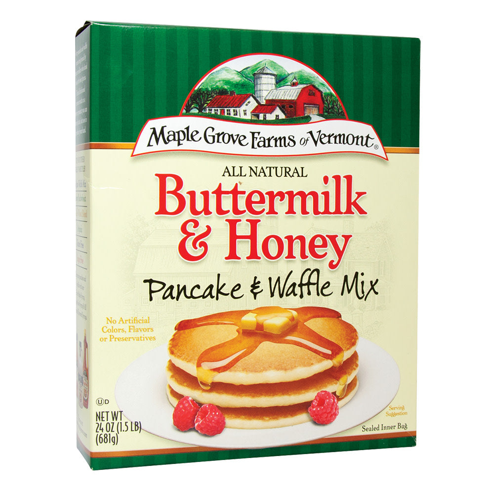 Wholesale Maple Grove Farms All Natural Buttermilk & Honey Pancake & Waffle Mix 24 Oz Box-6ct Case Bulk