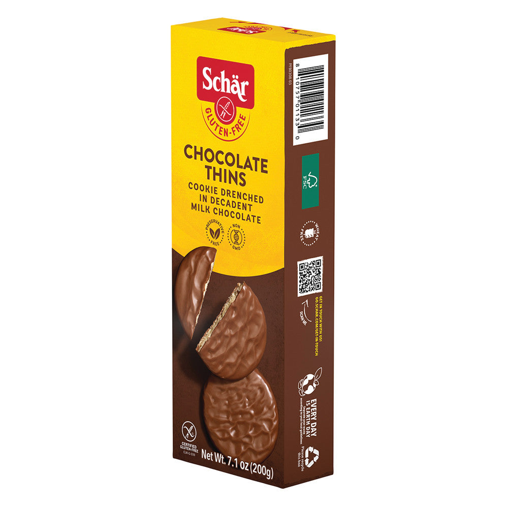 Wholesale Schar Gluten Free Chocolate Thins 7.1 Oz Box-12ct Case Bulk